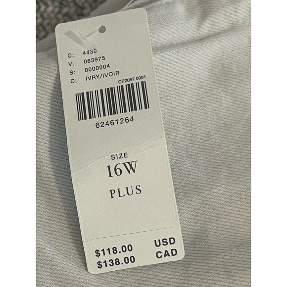 Anthropologie Pilcro Relaxed Short Overalls Ivory NWT Size 16W - Picture 13 of 16